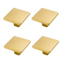 Kit 4 puxador ponto quadrado 20x20mm dourado escovado para gavetas de Móveis Kit 4 puxador ponto quadrado 20x20mm dourado escovado para gavetas de Móveis