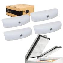 Kit 4 Puxadores Branco Tampa Freezer Horizontal Metalfrio