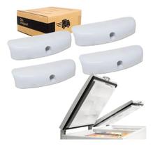 Kit 4 Puxadores Branco Tampa Freezer Horizontal Metalfrio