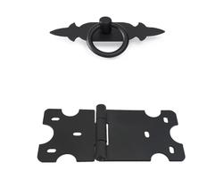 Kit 4 Puxadores Chapa Rústica + 8 Dobradiças 42x62