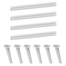 Kit 4 Puxadores Com 6 Pés Palito Retrô Para Balcão Cozinha 150cm Veneza Multimóveis Mp2312 Branco Branco Kit 4 Puxadores Com 6 Pés Palito Retrô Para Balcão Cozinha 150cm Veneza Multimóveis Mp2312 Branco Branco