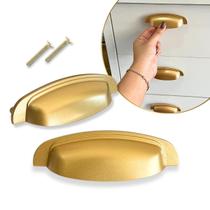 Kit 4 puxadores modelo Concha, 96mm em Metal Zamac, Premium Kit 4 puxadores modelo Concha, 96mm em Metal Zamac, Premium