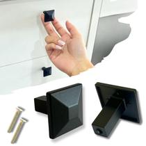 Kit 4 Puxadores Pirâmide Alto Relevo em Metal para Gavetas