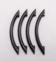 Kit 4 Puxadores Portas Gavetas Armários Simplice Preto Cozinha