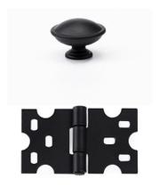 Kit 4 Puxadores Redondo PZ1072 + 8 Dobradiças Mexicana