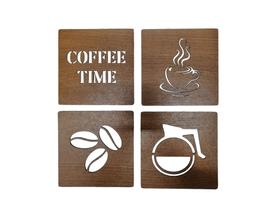 Kit 4 Quadrinhos Cantinho Do Café Vazada Decoração Kit 4 Quadrinhos Cantinho Do Café Vazada Decoração