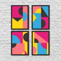 Kit 4 Quadros Abstratos Trend Colors 24x18cm Kit 4 Quadros Abstratos Trend Colors 24x18cm