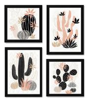 Kit 4 Quadros Artes Cactos Plantas Arbustos Decoração Kit 4 Quadros Artes Cactos Plantas Arbustos Decoração