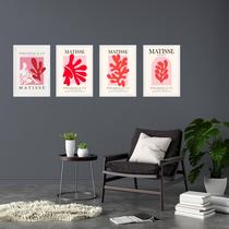 Kit 4 Quadros Decorativos Artes Matisse Mulher Coral 24x18cm - com vidro Kit 4 Quadros Decorativos Artes Matisse Mulher Coral 24x18cm - com vidro
