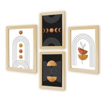 Kit 4 Quadros Decorativos Cozinha Plantas Formas Coloridas Boho Folhagem 40cm Kit 4 Quadros Decorativos Cozinha Plantas Formas Coloridas Boho Folhagem 40cm