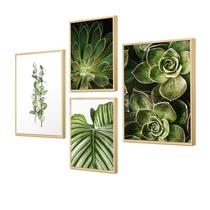 Kit 4 Quadros Decorativos Folhagem Plantas Cozinha Sala