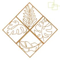 Kit 4 Quadros Decorativos Folhas Tropical Vazados em MDF 3mm 28x28 cm cada Kit 4 Quadros Decorativos Folhas Tropical Vazados em MDF 3mm 28x28 cm cada