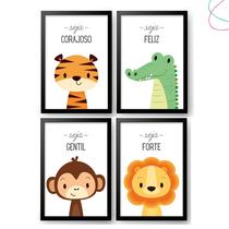 Kit 4 Quadros Decorativos - Safari