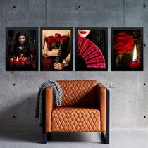 Kit 4 Quadros Entidade Maria Padilha das Almas 24x18cm - com vidro Kit 4 Quadros Entidade Maria Padilha das Almas 24x18cm - com vidro