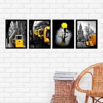 Kit 4 Quadros Fotografias Amarelas 45x34cm Kit 4 Quadros Fotografias Amarelas 45x34cm