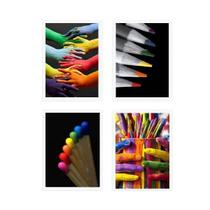 Kit 4 Quadros Fotografias Coloridas 24X18Cm - Com Vidro