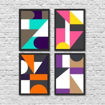 Kit 4 Quadros Geométricos Pantone 33x24cm - com vidro Kit 4 Quadros Geométricos Pantone 33x24cm - com vidro