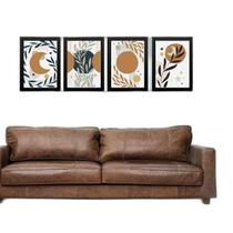 Kit 4 Quadros Luas Escandinavas Boho 33X24Cm - Com Vidro