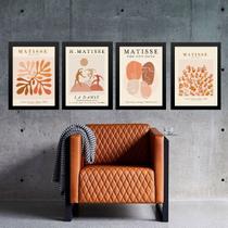 Kit 4 Quadros Modernos Matisse - Marrons 24x18cm Kit 4 Quadros Modernos Matisse - Marrons 24x18cm