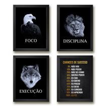 Kit 4 Quadros Motivacionais ParaEmpresa 24x18cm - com vidro