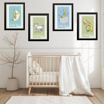 Kit 4 Quadros Quarto Infantil Menino Pequeno Príncipe 24x18cm - com vidro