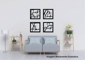 Kit 4 quadros Sinto Muito me perdoe 60x60 Decoração Sala