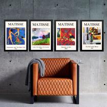 Kit 4 Quadros Vintage Posters Matisse Colorido 24x18cm