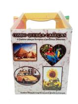 Kit 4 Quebra-Cabeça Cognitivo Idosos Formatos Diferentes