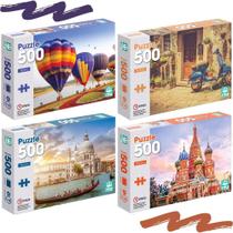 Kit 4 Quebra Cabeça Puzzle 500 Peças cada Nig Brinquedos