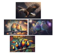 Kit 4 Quebra-cabeças Cognitivos Belos Pássaros de 40 peças Kit 4 Quebra-cabeças Cognitivos Belos Pássaros de 40 peças