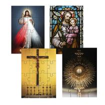 Kit 4 Quebra-cabeças Cognitivos para idosos Com tema religião 16 peças