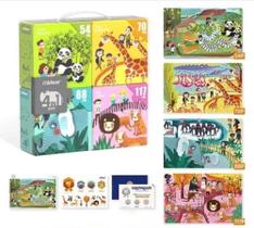 Kit 4 Quebra Cabeças Mideer - Animais Zoológico - Infantil Kit 4 Quebra Cabeças Mideer - Animais Zoológico - Infantil