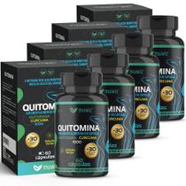 Kit 4 Quitomina Com Cúrcuma+Iodo Auxilia Colesterol 90 Cáps