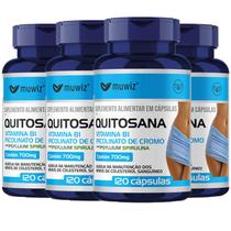 KIT 4 QUITOSANA PSYLLIUM PICOLINATO DE CROMO B1 SPIRULINA 120 Cáps MUWIZ