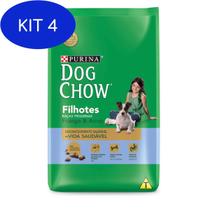 Kit 4 Ração Dog Chow Filhotes Raças Pequenas Frango E Arroz