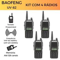 KIT 4 Rádio Baofeng UV-82 Antena de Alto Desempenho + Bateria recarregável de íon-lítio KIT 4 Rádio Baofeng UV-82 Antena de Alto Desempenho + Bateria recarregável de íon-lítio