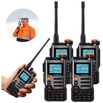 Kit 4 Rádio Comunicador Baofeng Tri-band Recarregável Type-c Lanterna Led Bateria Durável 2600mAh Alcance até 10 km Dual Kit 4 Rádio Comunicador Baofeng Tri-band Recarregável Type-c Lanterna Led Bateria Durável 2600mAh Alcance até 10 km Dual