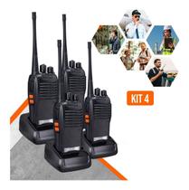 Kit 4 Radio Ht Walk Talk Comunicador 16 Ch 12km 777s - BF-777S Profissional Com Fone
