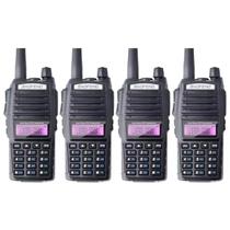 Kit 4 Rádios Comunicador Walkie Talkie Baofeng Bf Uv82 Alcance 12km Com Fone Profissional Amador Bandas De Freqüência
