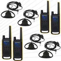 Kit 4 Radios Comunicadores T470BR E Fones Resistentes Modelo Concha P1