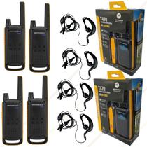 Kit 4 Rádios Motorola Talkabout T470BR UHF Com Fones de Ouvido