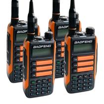 Kit 4 Rádios Walkie Talk Baofeng UV16PLUS 10W em VHF e UHF Dual Band RádioFM Bateria li-íon