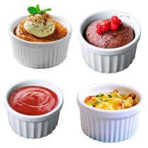 Kit 4 Ramekin De Porcelana Canelada 150ml Airfryer Forno Bar
