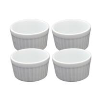 Kit 4 Ramekin Mini 40 Ml Porcelana Canelado