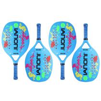 Kit 4 Raquete Beach Tennis Ianoni Fibra Carbono Profissional Original