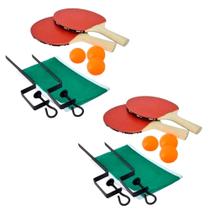 Kit 4 Raquetes de Ping Pong Tênis De Mesa 6 Bolinhas 2 Rede Kit 4 Raquetes de Ping Pong Tênis De Mesa 6 Bolinhas 2 Rede