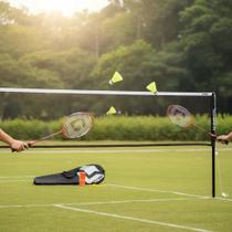 Kit 4 Raquetes E 3 Petecas Em Nylon Badminton Vb004 Vollo Indicado Iniciantes e Escolas