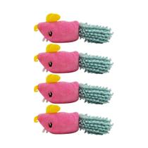 Kit 4 Ratos De Pelúcia Em Cores Vibrantes Brinquedos Para Gato Com Catnip