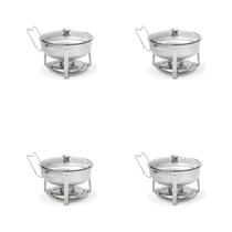 Kit 4 Rechaud Redondo 5l Banho Maria Aço Inox Suporte Tampa Kit 4 Rechaud Redondo 5l Banho Maria Aço Inox Suporte Tampa
