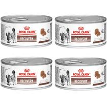 Kit 4 Recovery Lata Ração Royal Canin Cães e Gatos 195g